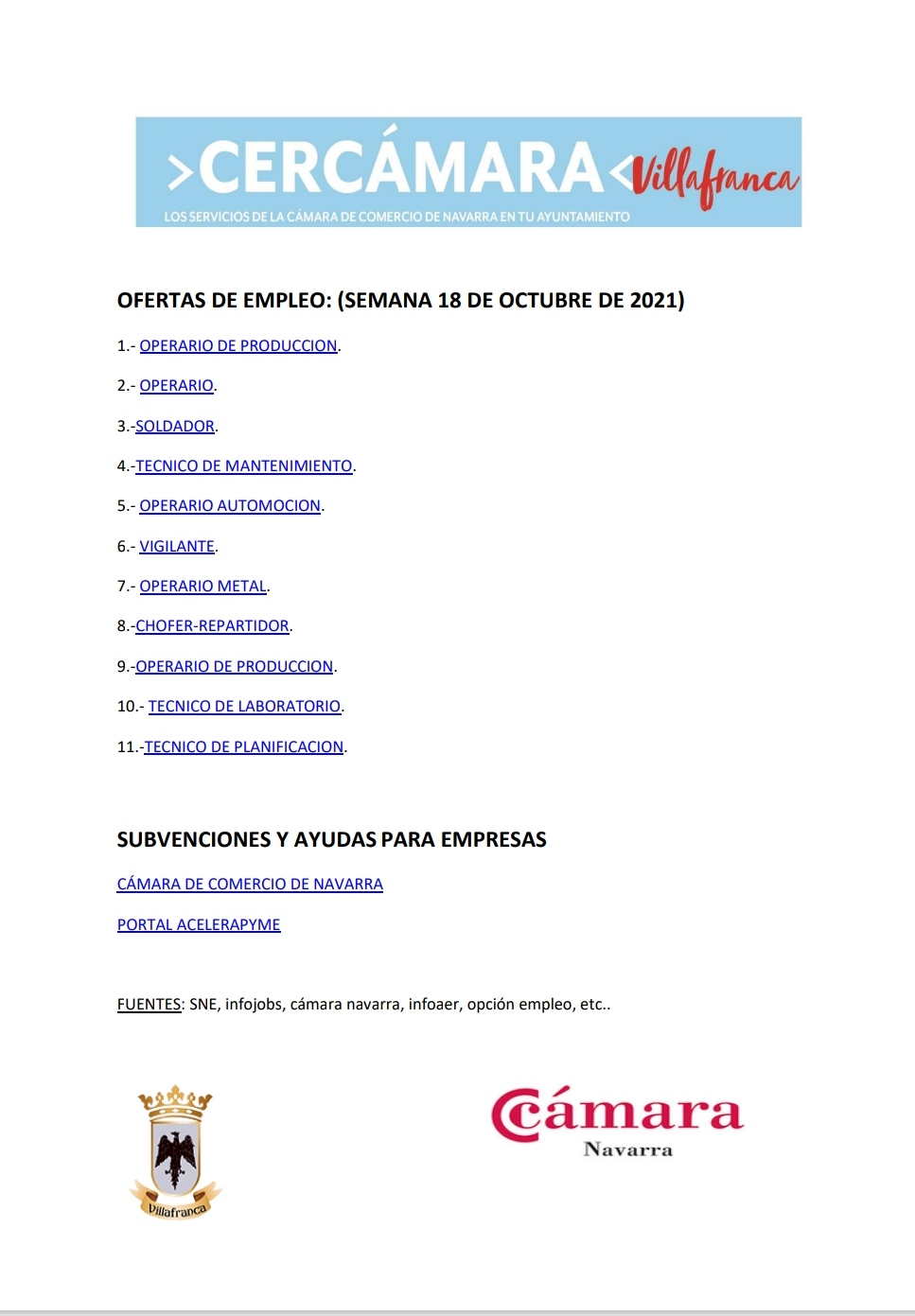 SERVICIO INFORMACIÓN OFERTAS EMPLEO